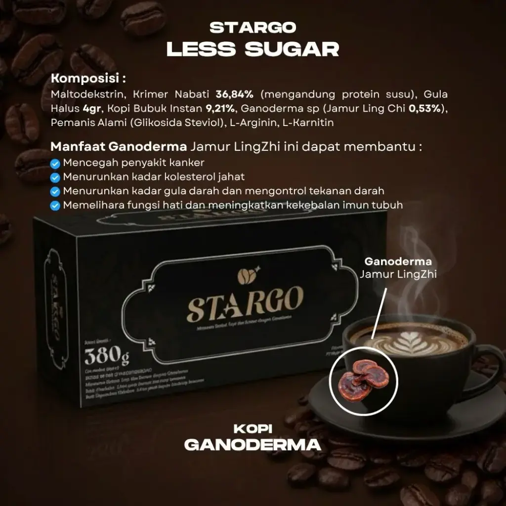Kopi Ganoderma Stargo With Sugar 1box isi 20pcs