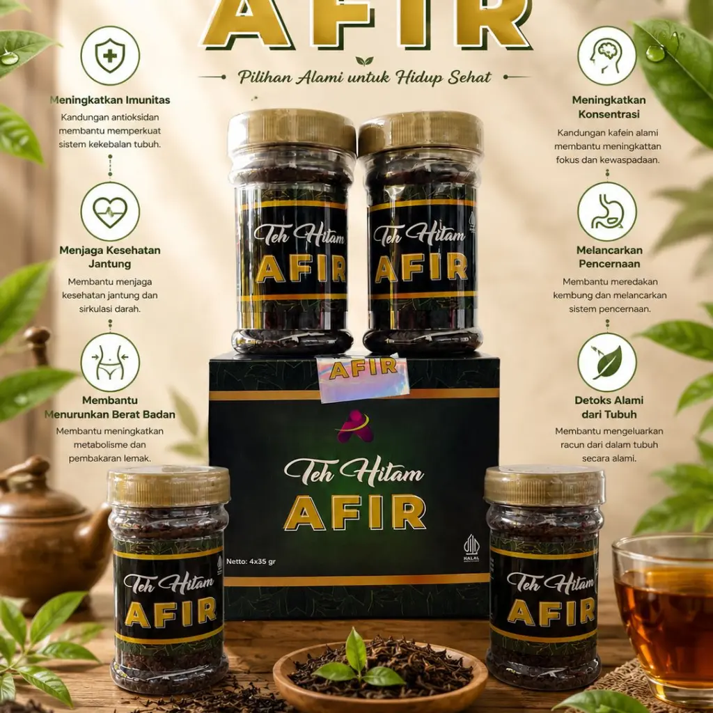 Teh Hitam AFIR (isi 4 botol)