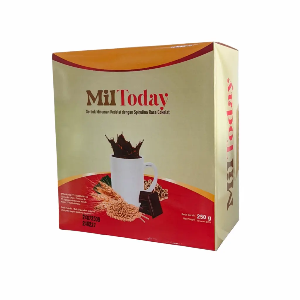MILTODAY Serbuk Minuman Kedelai dengan Spirulina Rasa Coklat 250gr
